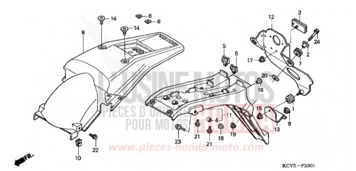 REAR FENDER (ED) XR400R4 de 2004